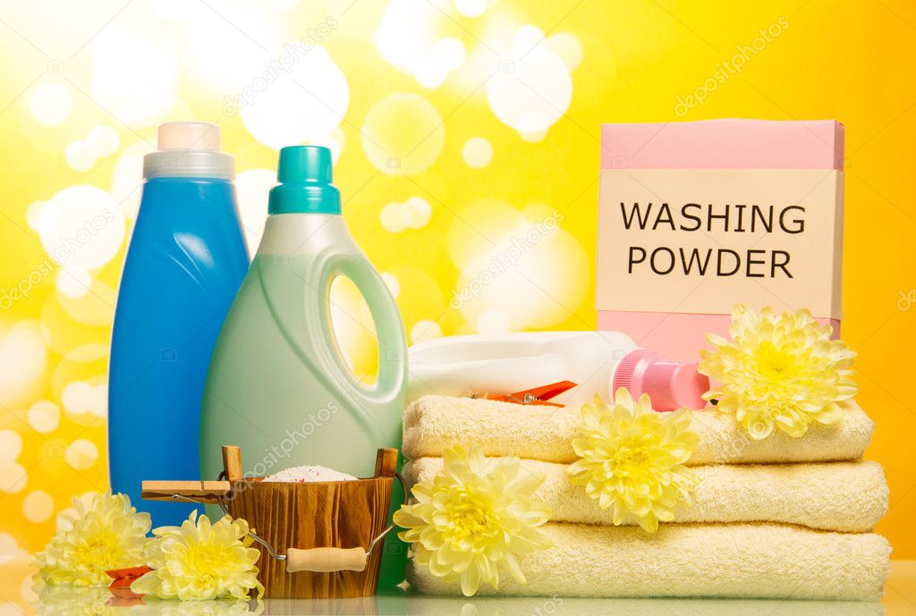 depositphotos 61863799 stock photo washing powder and towels