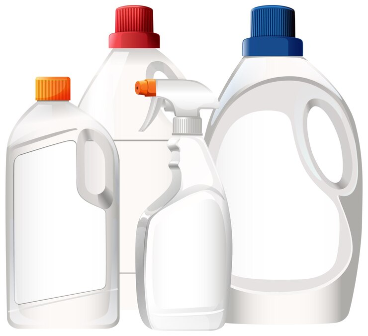 assortment blank detergent cleaning product bottles 1308 184774
