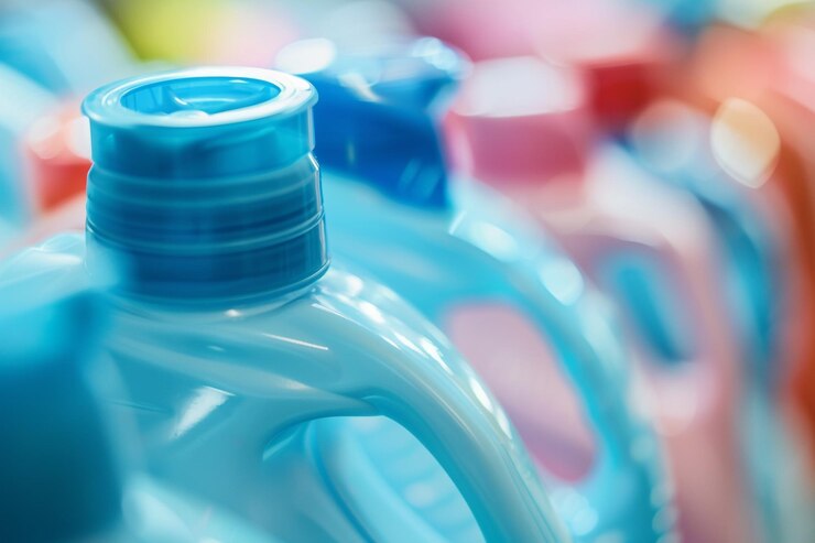 closeup blue plastic bottles 699428 55