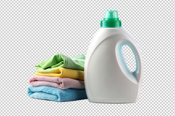 خرید مایع لباسشویی با قدرت پاک کنندگی بالا 2 detergent bottle mockup white background 155210 87 1