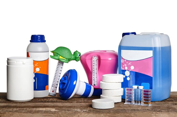 equipment with chemical cleaning products tools maintenance swimming pool wo 157927 22845 1