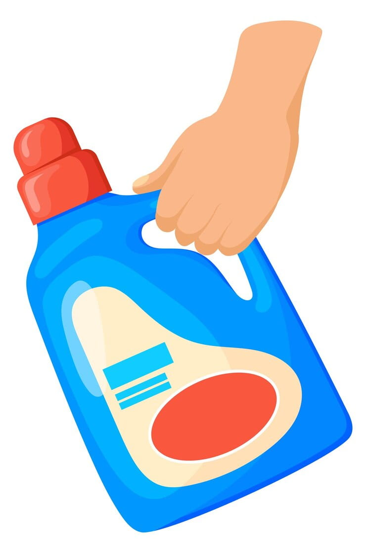 hand hold laundry detergent housekeeping cartoon icon 81894 6676 1