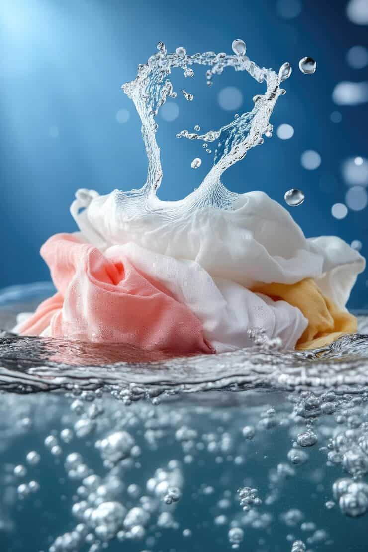 قیمت خرید مایع لباسشویی پلی واش در بسته بندی های مختلف 1 pristine display clothes floating gracefully clear water representing ideal freshness immaculate washing capturing essence purity joy wearing impeccably clean outfits 771426 114821 1