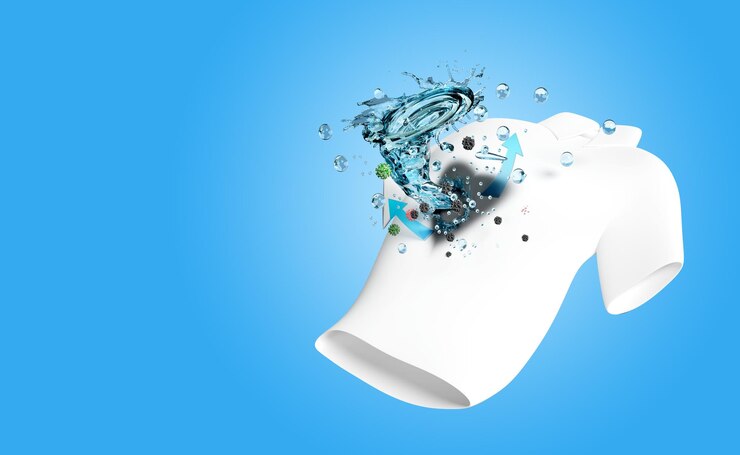 استعلام قیمت مایع لباسشویی نانو با فناوری نوین 1 shirt show washing with whirlpool vortex water rotating fabric fiber surface 3d advertising illustration clean with washing powder liquid detergent 3d render isolated blue 1071747 1685
