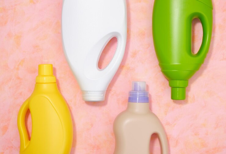 top view various bottles liquid detergents keep clothes clean fresh 594847 3903